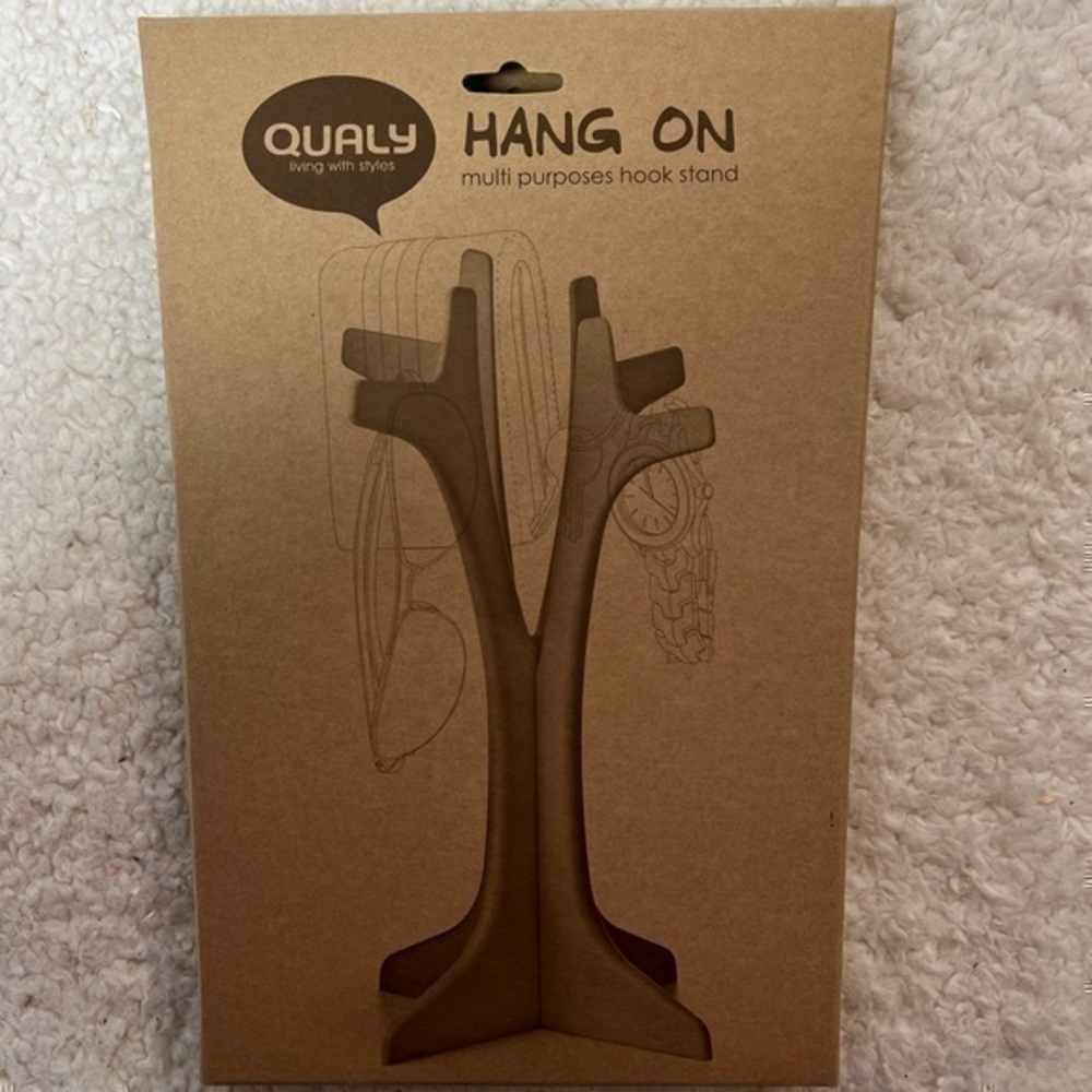 Qualy "Hang On" White Multi Purposes Hook Stand